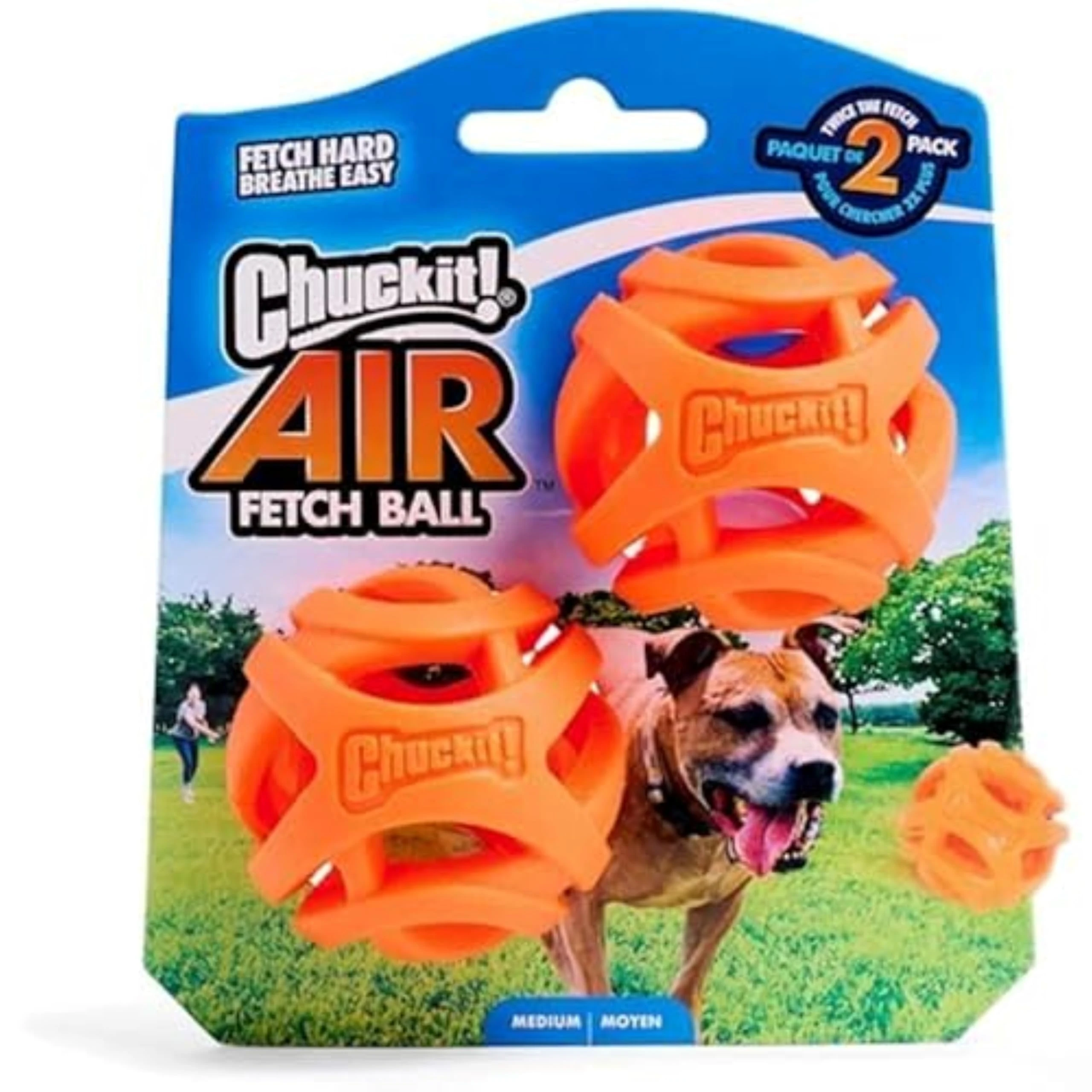Chuckit! Ball Breathe Right Fetch Ball Medium By 2 Balls to Pursue For Dog, M