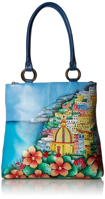 Anna by Anuschka Women's Leather Handpainted Large Shopper, Amalfi Dawn