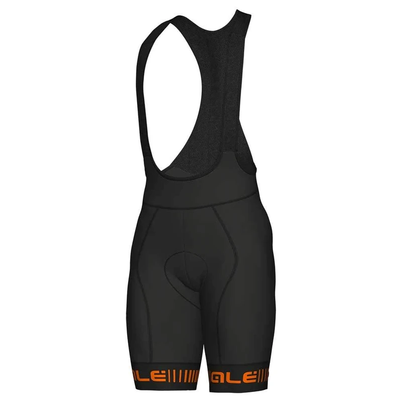 Alé Cycling Men's PR.R Strada Bib Shorts, Black/Fluo Orange, XXL