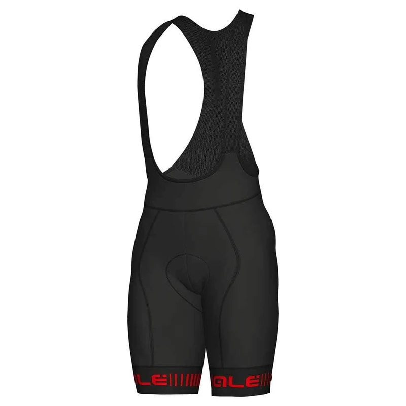 Alé Cycling Men's PR.R Strada Bib Shorts, Black/Red, XXL