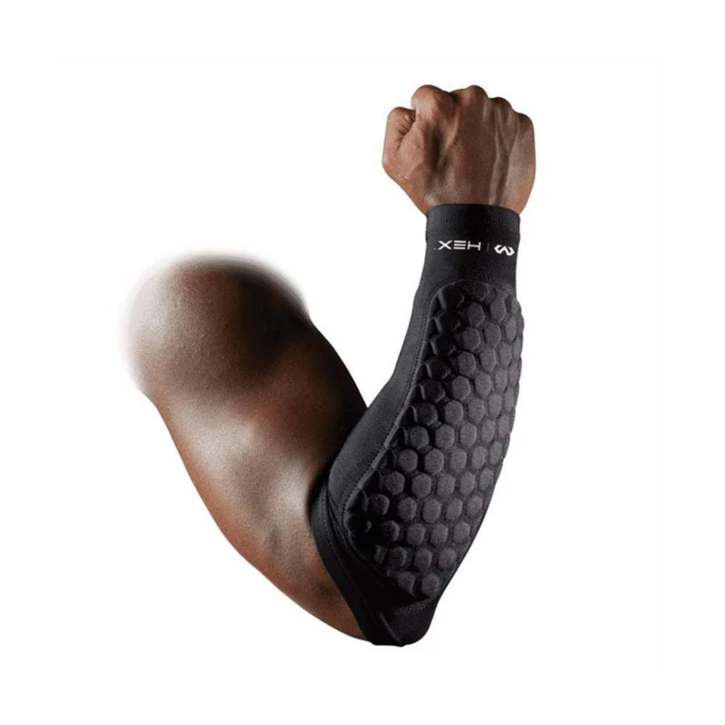 McDavid HEX Compression Shooter Arm Sleeve w/Protective Elbow Pad for Basketball, Football, All Contact Sports, Single