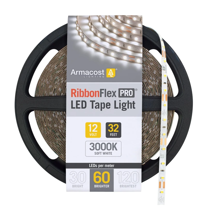 Armacost Lighting 142250 Ribbon Flex Pro Tape Light 60 LEDs/m, Soft Bright White 3000K 32.8 ft. Professional Grade LED Strip Lights - Image 1