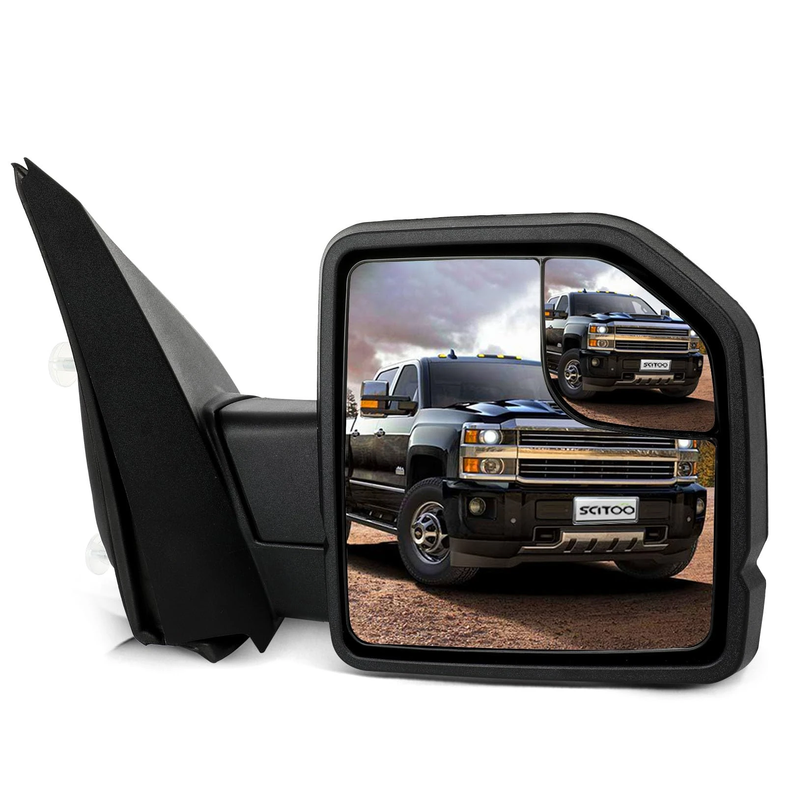 For Ford F150 Towing Mirrors with Puddle Light Black Rear View Mirrors for 2004-2014 F-150 and Turn Signal Lights Power Control Heated Manual Telescoping and Folding Features