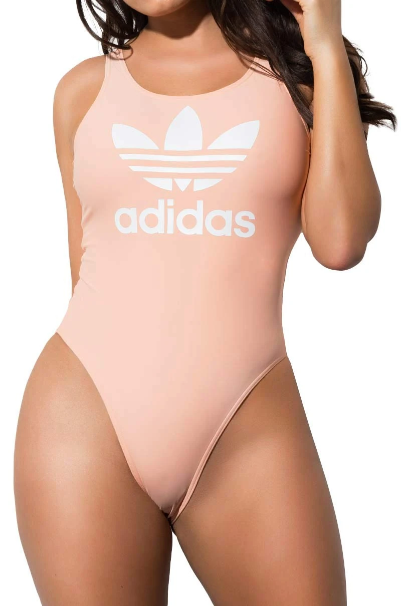 adidas Originals Women's Trefoil Swimsuit Dust Pink Small