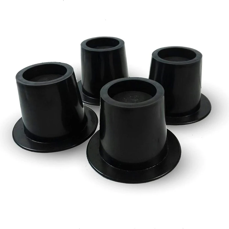 Mobiclinic, 10 cm Lifting cones, Furniture lift, For bed, sofa or chair, Spanish brand, Pack 4 units, Resistant, Practical, Safe, Non-slip, Black - Image 1