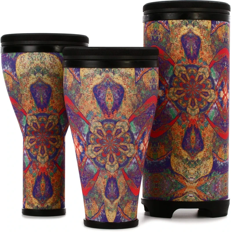 Remo World Percussion Set Festival Combo Pack (1x Djembe, 1x Timbau, 1x Tubano) Morado DP-2510-AA-65