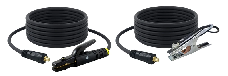 200 Amp Welding Leads Assembly Set - Dinse 10-25 Connector - #2 AWG Cable (15 FEET Each Lead)