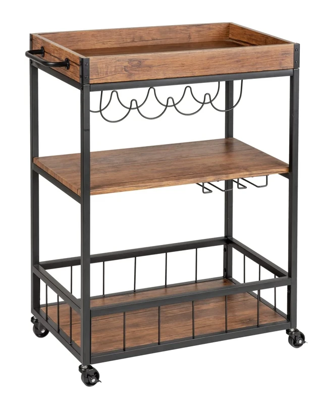 WENKO Camarera plegable Rustico, Black/Brown - Image 1