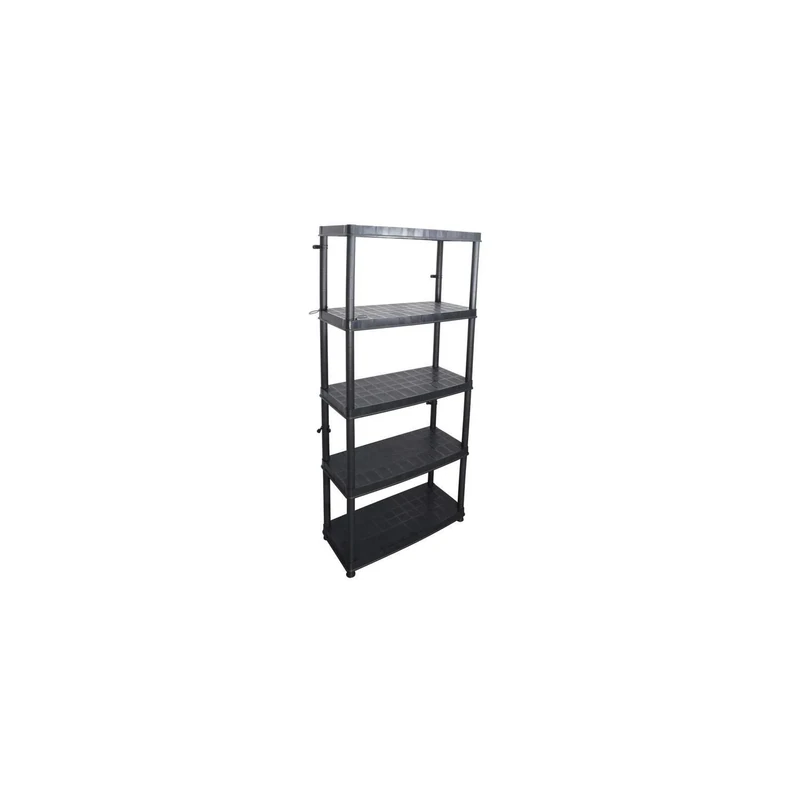 Cogex 062483 Shelving Unit with 5 Plastic Trays Black