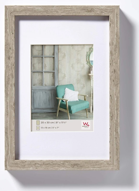 walther design Picture Frame Grey 70 x 100 cm Genuine Glass Stockholm Wooden Frame EA100D
