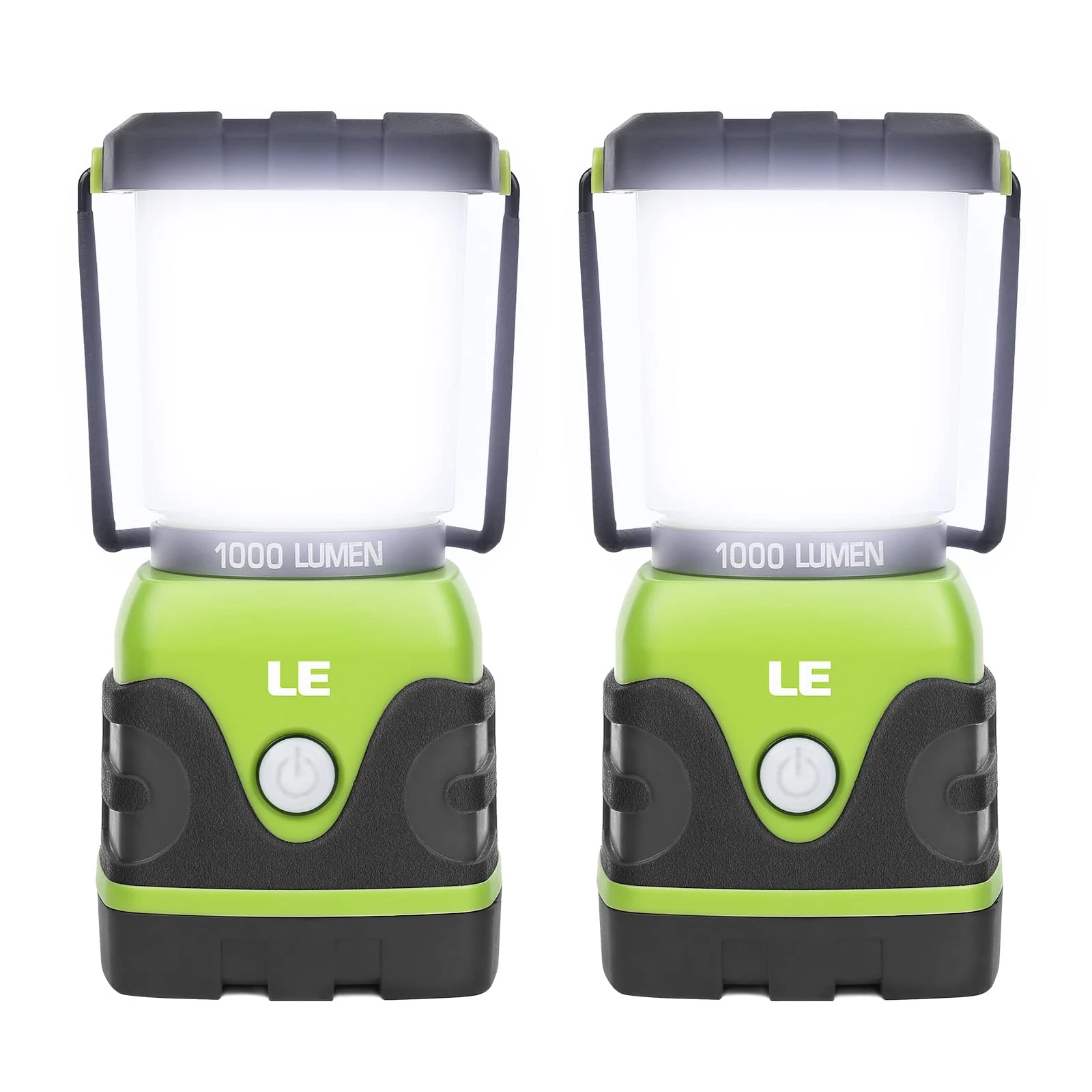 LE Camping Lantern, 1000 Lumen Camping Lights Battery Powered, Dimmable Warm to Cool White Modes, Tent Lights with Long Battery Life, Camping Accessories for Outdoors and Emergency, Pack of 2