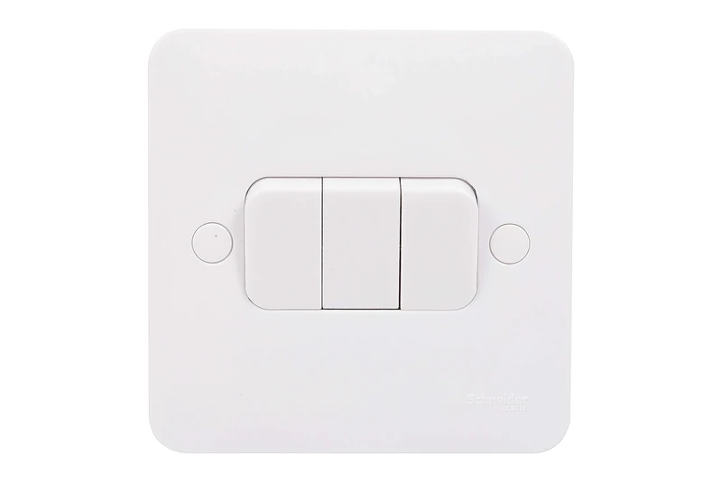 Schneider Electric - Lisse 3 Gang 2 Way 10AX Switch, White