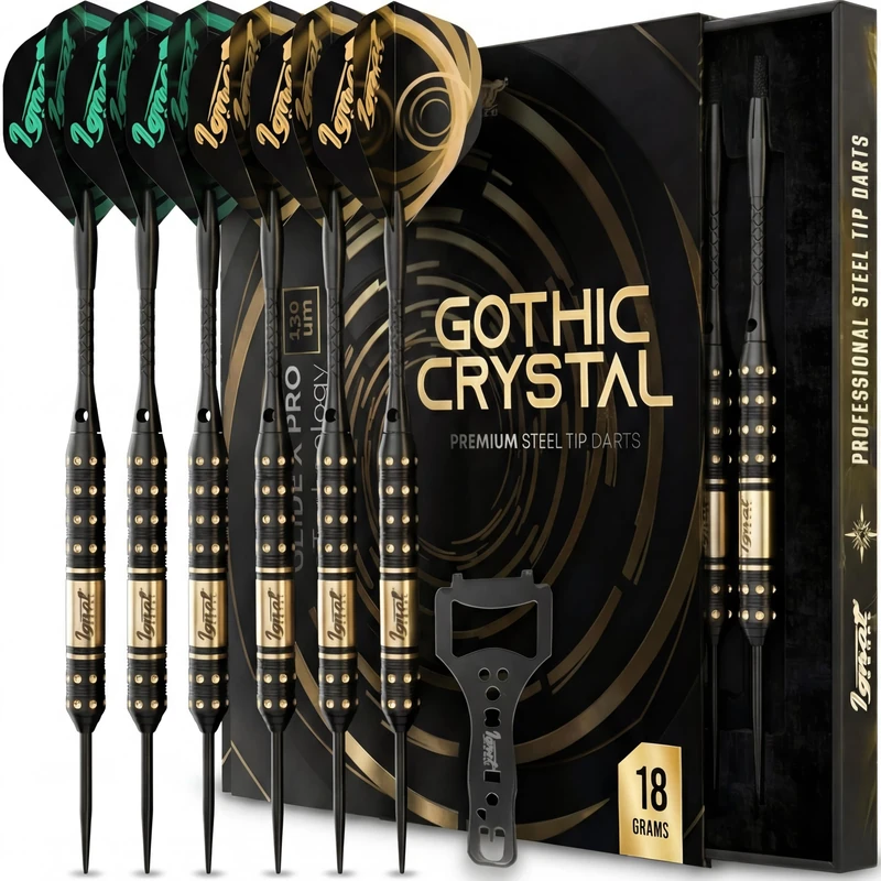 IgnatGames Premium Steel Tip Darts – 3/6/12 Pack Brass Barrels with Aluminum Shafts, 16 GlideXPro Flight Set, Tool Kit & Giftable Case