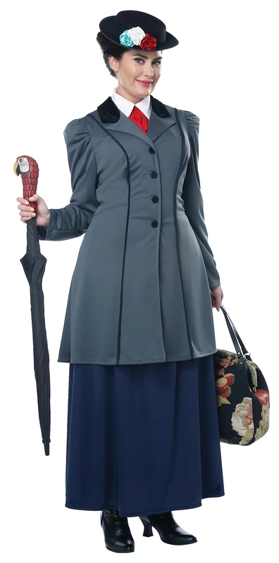 California Costumes Womens English Nanny Plus Size Film Fancy Dress - Image 1