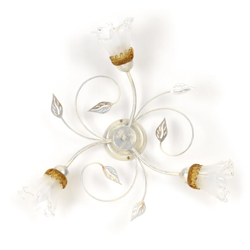 ONLI Lancia Ceiling Light Classic 3 luci Bianco/Argento/Oro