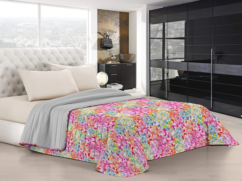 Italian Bed Linen “ Fantasy” Summer Quilt, Microfiber, Spring, Small Double - Image 1