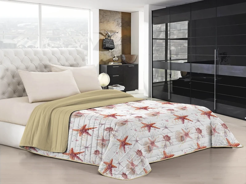 Italian Bed Linen “Fantasy” summer quilt, Starfish, 260x270 cm