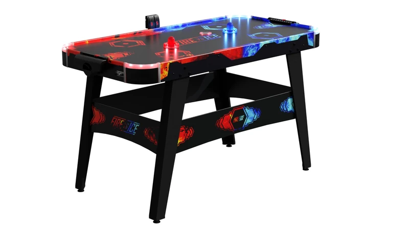 Carromco Air Hockey Table Fire & Ice - Air Hockey Game Table with LED Light Effects - with Ventilated Playing Field, Illuminated Pucks and Electronic Score Counter - Weight 18 kg, Plain