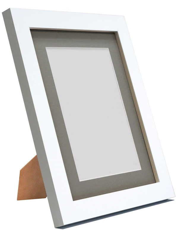 Q7 Picture Photo and Poster Frame, White with Dark Grey Mount, 60 x 80 Image Size 50 x 70 cm, Plastic Glass
