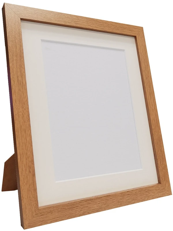 Q7 Picture Photo Frame, Oak with Ivory Mount, 30 x 24 Image Size 24 x 20 Inch, Plastic Glass