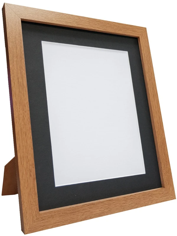 Q7 Picture Photo Frame, Oak with Black Mount, 30 x 24 Image Size 24 x 20 Inch, Plastic Glass