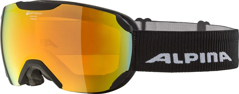 ALPINA Unisex - Adult, PHEOS S QMM ski goggles, black matt, One Size