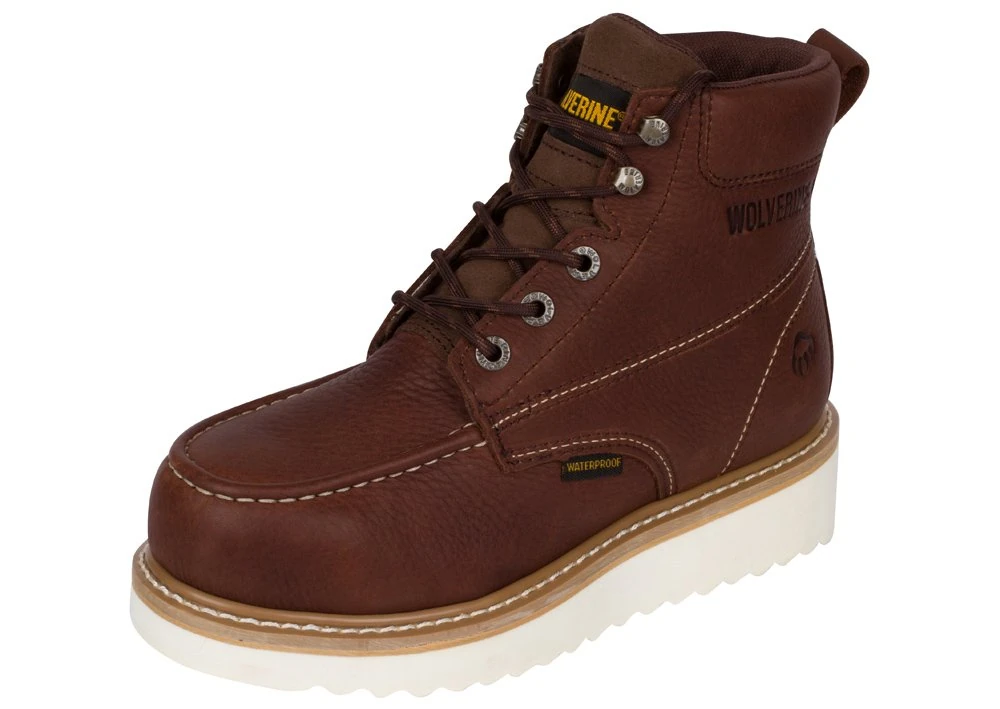 Wolverine Mens WP Steel Toe Wedge Boot (7 M US, Brown)