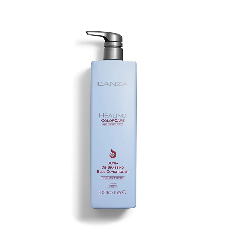 L'ANZA Healing ColorCare Ultra De-Brassing Professional Blue Conditioner - Color Toning Haircare to Eliminate Unwanted Brassiness, Sulfate-free Formula (33.8 Fl Oz) - Image 1