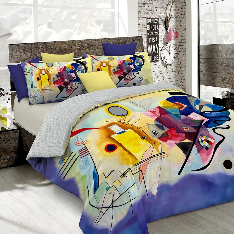 Italian Bed Linen Sogni d'Autore Duvet Cover Set with Full Coverage Digital Print,250x200cm, SD57, 100% Cotton, DOUBLE