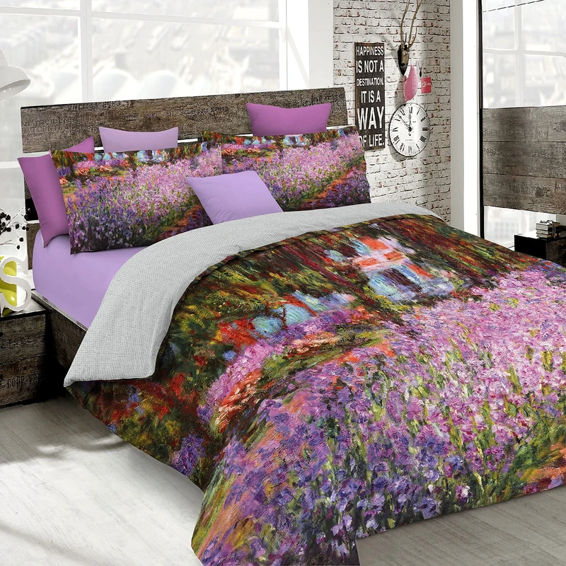 Italian Bed Linen Duvet cover set with full coverage digital print,250x200cm, SD55, Cotton, DOUBLE