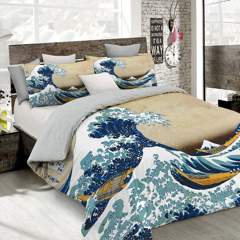 Sogni d'Autore Duvet Cover Set with Full Coverage Digital Print,250x200cm, SD51, 100% Cotton, DOUBLE