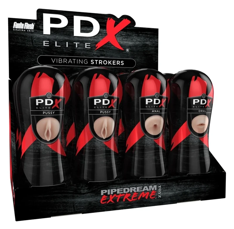 Pipedream Vibrating Strokers Display of 12