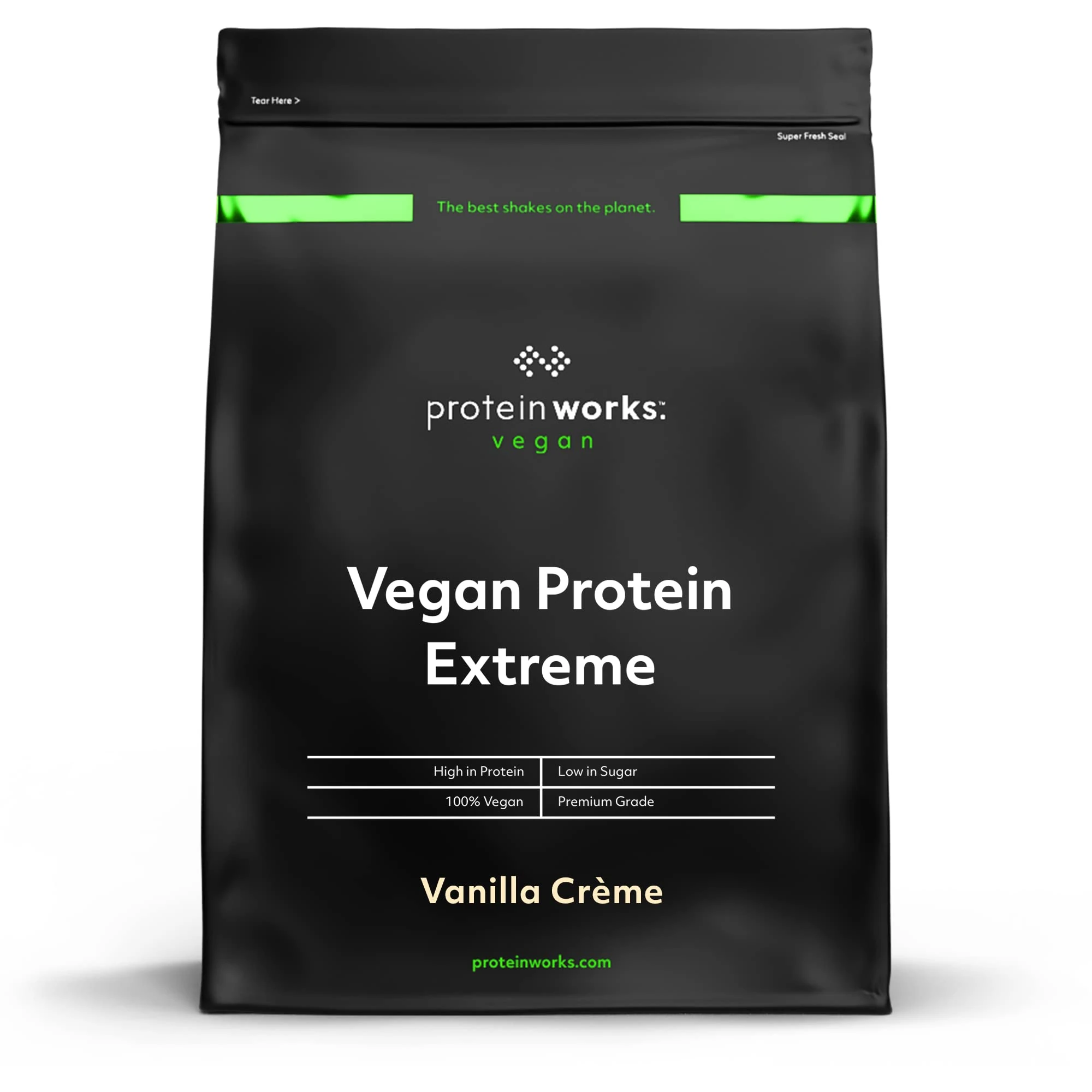 Protein Works - Vegan Protein Extreme, Added Vitamin Blend, Vegan Protein Powder, Plant Based Protein Shake, 28 Servings, Vanilla Crème, 1kg