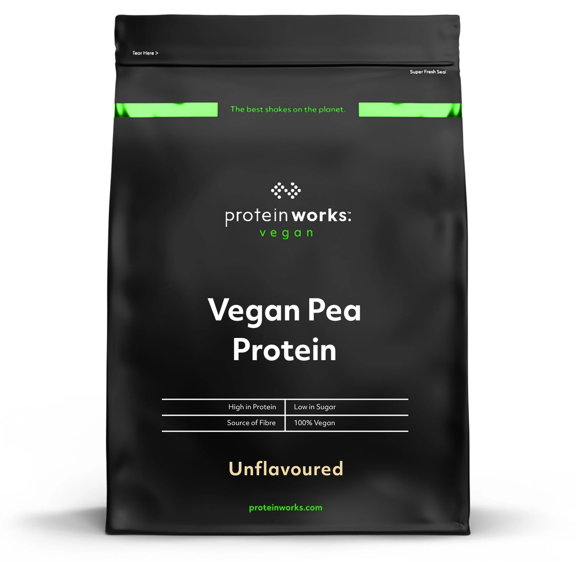Protein Works - Vegan Pea Protein, Unflavoured, Premium Vegan Protein, Pea Protein Isolate, 24g Protein Per Serving, Low Fat, Low Carbs, 100% Plant-Based & Natural, 16 Servings, 500g