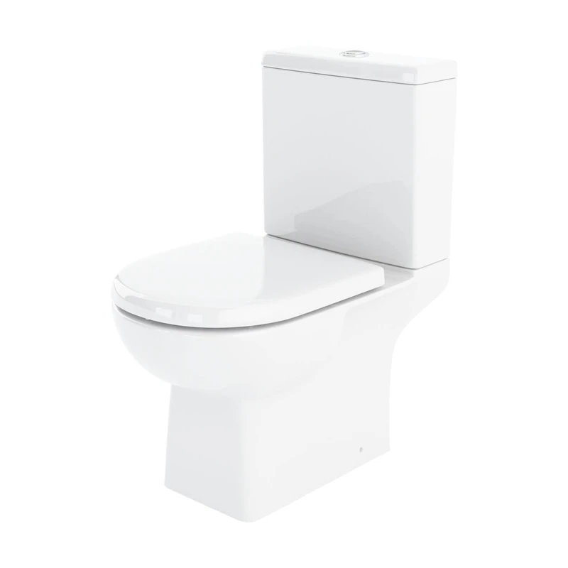 nuie CSS004 Asselby Modern Bathroom Close Coupled Toilet (Excludes Seat), 810mm x 400mm, White