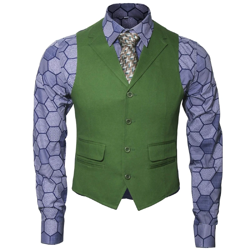 WeixinyuanST Adult Mens Knight Joker Costume Shirt Vest Tie Outfit Suit Set Fancy Dress up Halloween Cosplay Props (Medium, Shirt Vest Tie Set) - Image 1