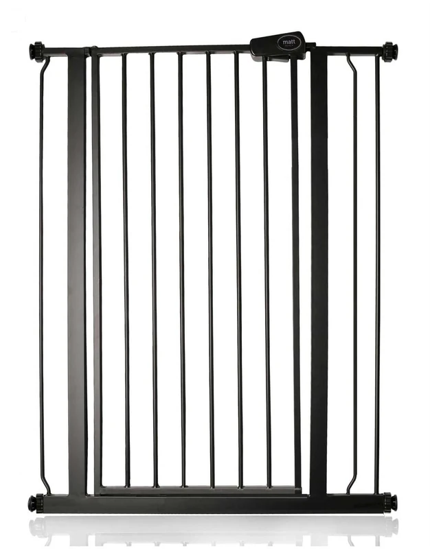Safetots Extra Tall Metal Safety Gate Pressure Fit, 75cm - 82.6cm, Matt Black, 104cm in Height, Extra Tall Stair Gate, Tall Baby Gate, Easy Installation