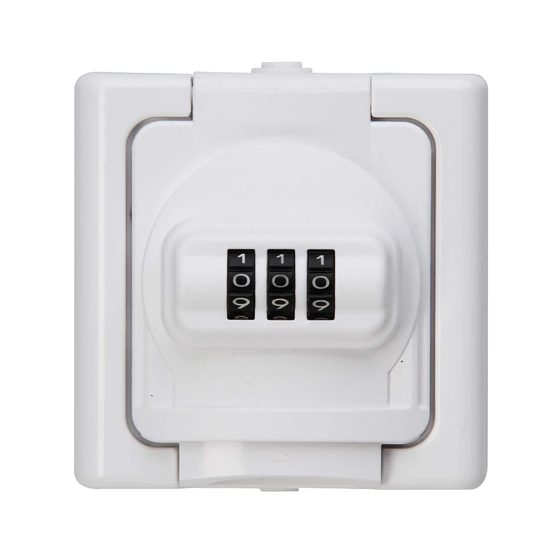 Kopp BlueElectric 109802008 Surface-Mounted Wet Room Protective Contact Socket Blue Electric – Earthing Contact Socket with Combination Lock No. 20, Colour: Arctic White