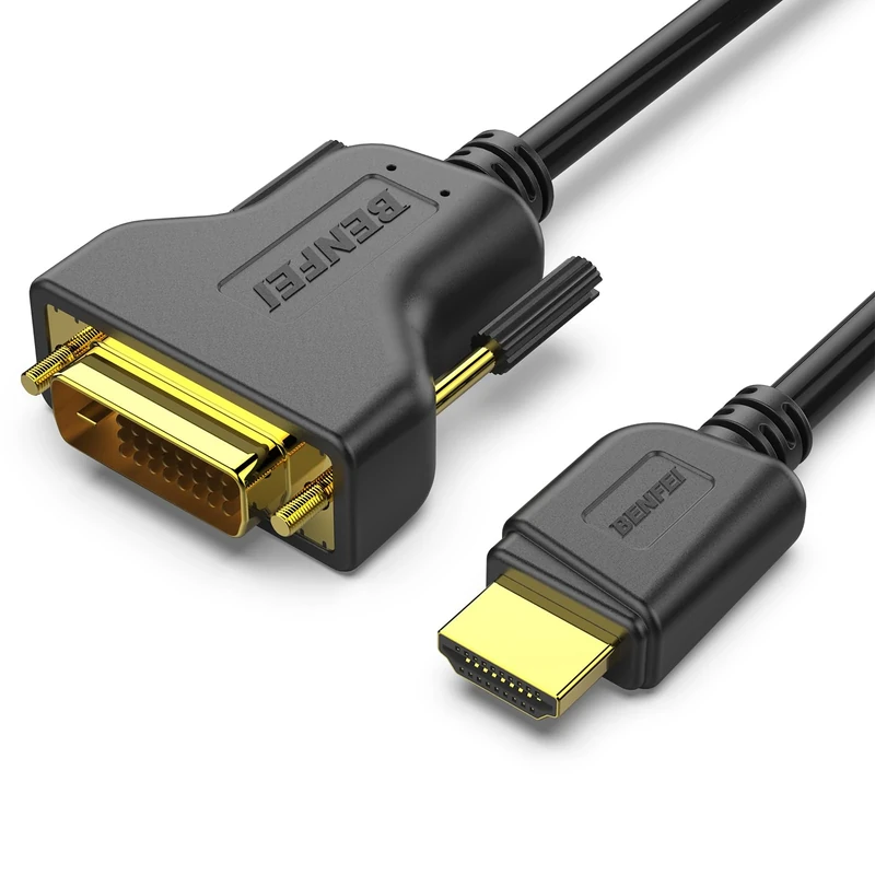 Benfei HDMI to DVI Cable 1.8m Bi Directional DVI-D 24+1 Male to HDMI Male High Speed Adapter Cable Support 1080P Full HD Compatible for Raspberry Pi, Roku, Xbox One, PS4 PS3
