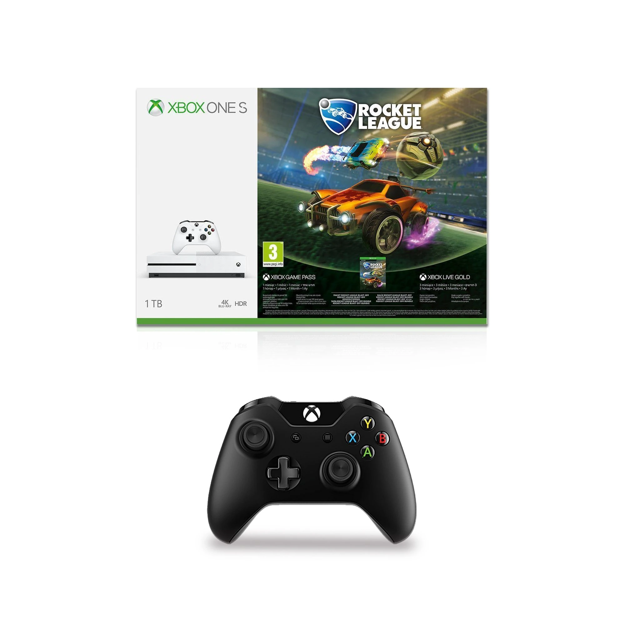 Xbox One S 1TB Console - Rocket League Blast-Off with Extra Controller Bundle (Exclusive to Amazon.co.uk) (Xbox One)