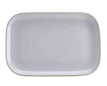 Genware RP-WH34 Terra Stoneware Rustic Rectangular Plate, White (Pack of 6)