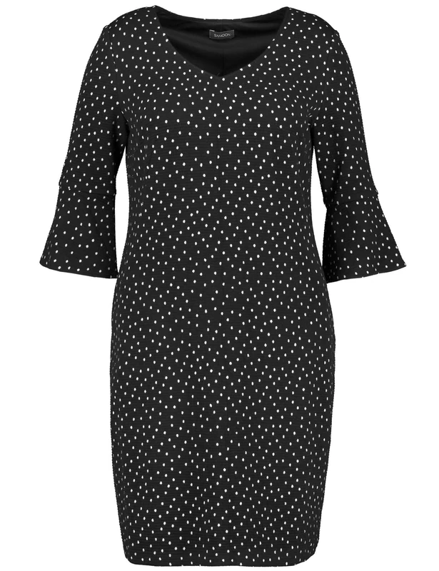 Samoon Women's Fabric Dress, Multicoloured (Black Patterned 1000), 5XL