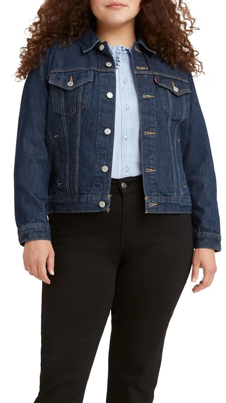 Levi's Women's Original Trucker Denim jacket, Authentic Blue, L