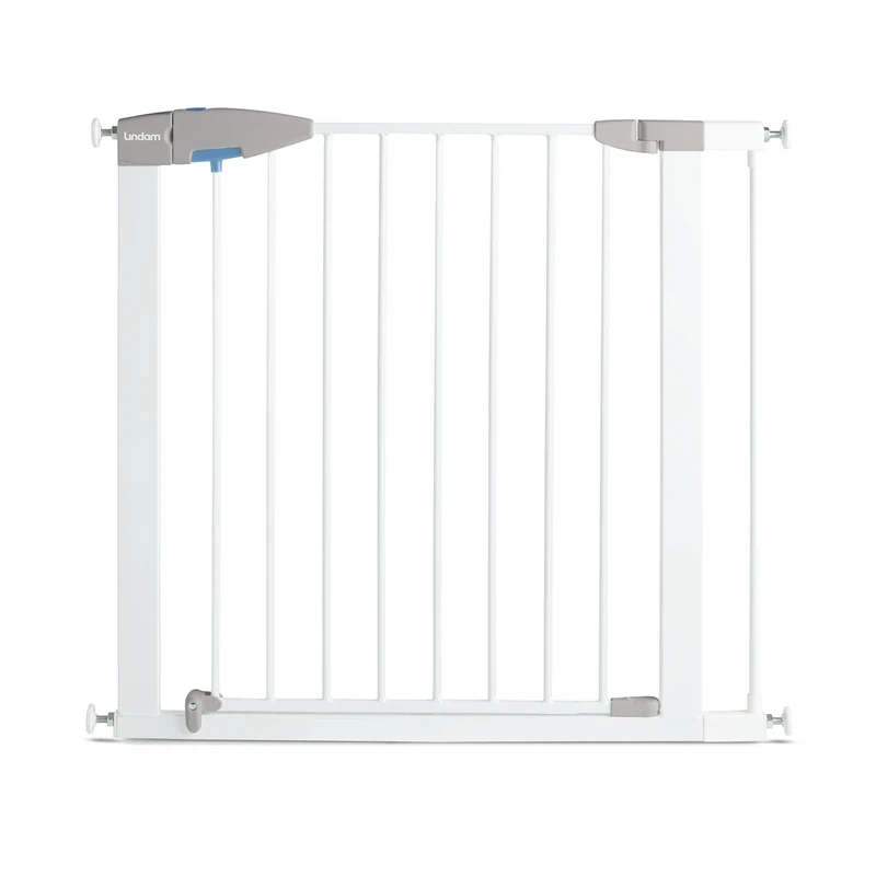 Munchkin Lindam Sure Shut Pressure Fit Baby Gate for Stairs & Doorways - Toddler & Dog Safety Gate, Easy Install No-Screws, 82-89cm, White