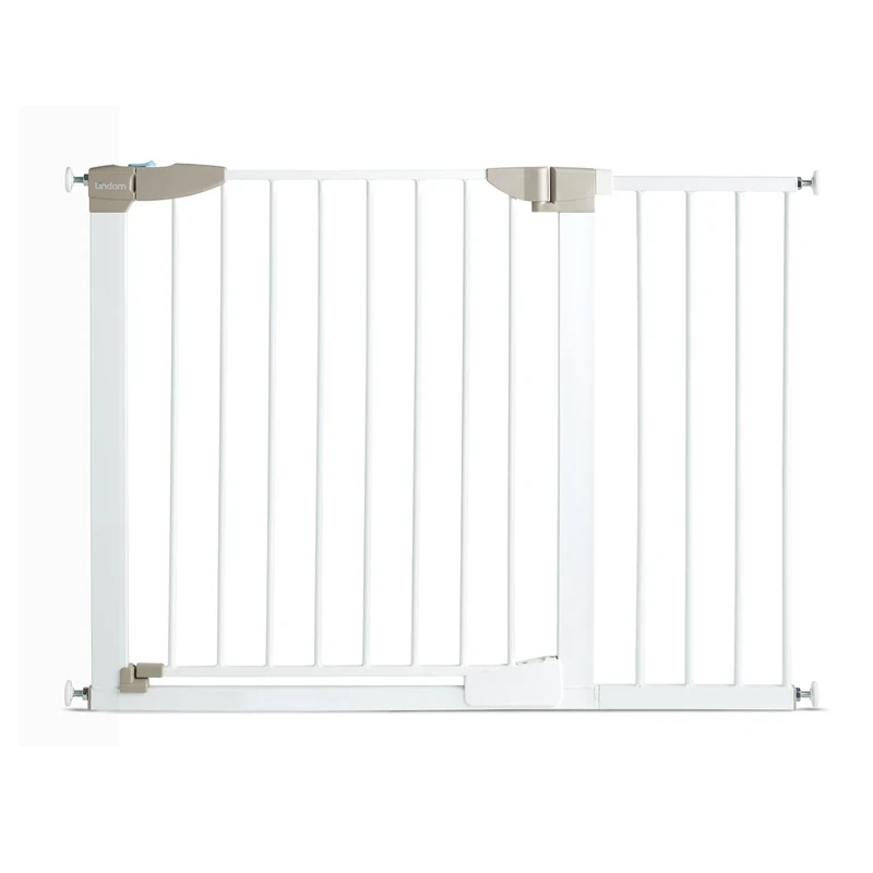 Munchkin Lindam Stair Gate, Sure Shut Orto Toddler & Baby Gate, Stair Gate Pressure Fit Baby or Dog Gate, Baby Safety Gate for Stairs & Doorways, Easy Install No-Screws Child Gate, 103-110cm, White