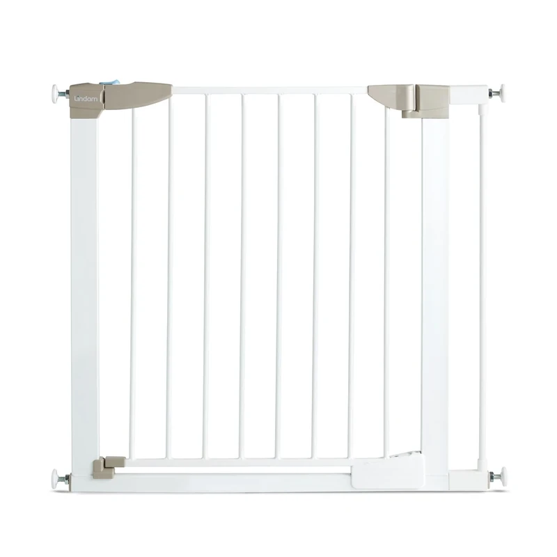 Munchkin Lindam Sure Shut Orto Baby Gate for Stairs & Doorways - Pressure Fit Safety Gate for Toddler or Dog, Easy Install No-Screws, 82-89cm, White
