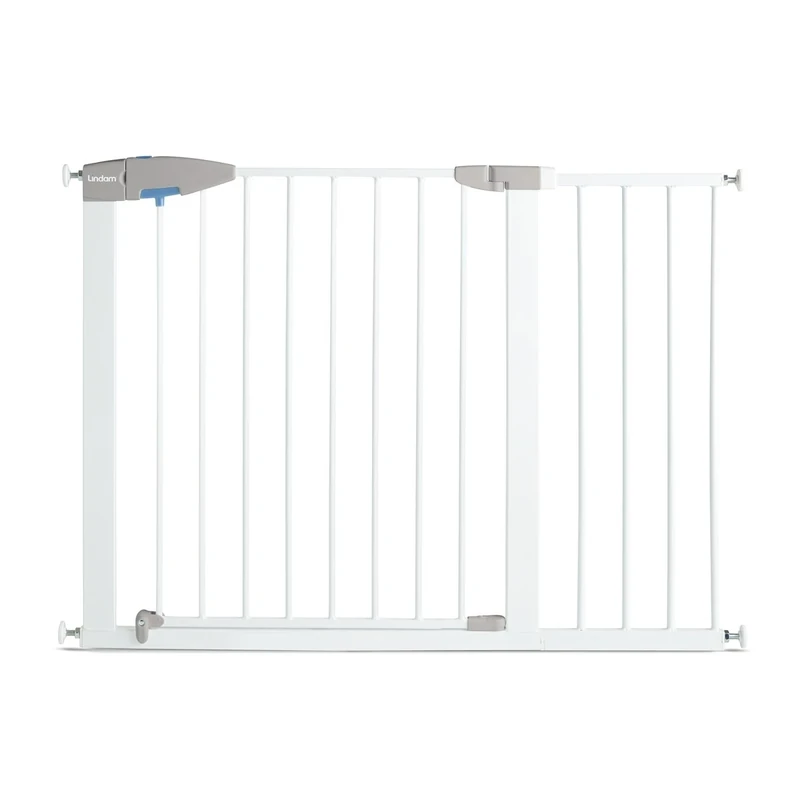 Munchkin Lindam Sure Shut Pressure Fit Baby Gate for Stairs & Doorways - Toddler & Dog Safety Gate, Easy Install No-Screws, 103-110cm, White