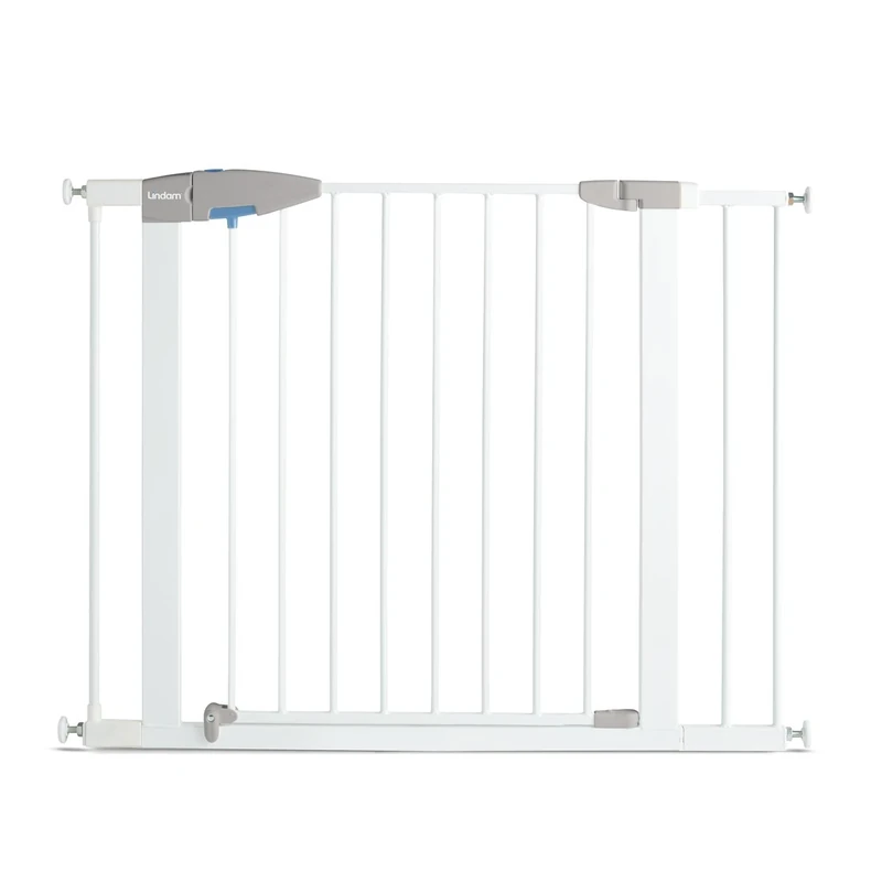 Munchkin Lindam Sure Shut Stair Gate - Pressure Fit Baby and Dog Safety Gate for Stairs & Doorways, Easy Install No-Screws, 96-103cm, White