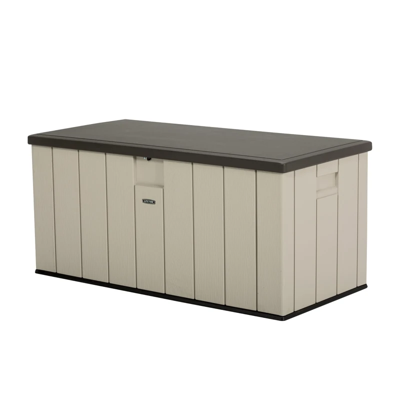 LIFETIME 60254 Heavy-Duty Outdoor Storage Deck Box, 150 gallon, Desert Sand/Brown