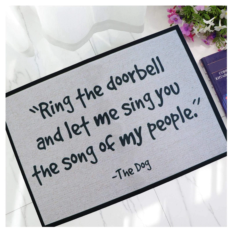 NYDECOR Front Door Mat Outdoor Indoor Enter Funny Doormat Outside Large Rubber Thin Non Slip Carpets for Bedroom Kitchen Patio Garden, 2' x 3'(The Dog) - Image 1